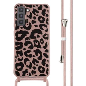 iMoshion Siliconen design hoesje met koord voor de Samsung Galaxy S21 FE - Animal Pink