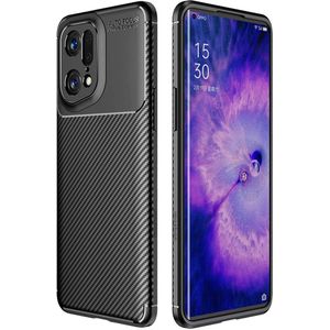 iMoshion Carbon Softcase Backcover voor de Oppo Find X5 Pro - Zwart