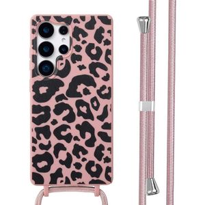 imoshion Siliconen design hoesje met koord voor de Samsung Galaxy S25 Ultra - Animal Pink