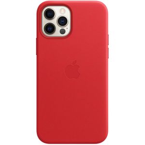 Apple Leather Backcover MagSafe voor de iPhone 12 (Pro) - Red