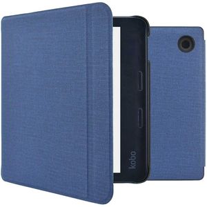 iMoshion Canvas Sleepcover Bookcase met stand voor de Kobo Libra 2 / Tolino Vision 6 - Donkerblauw