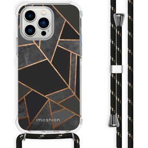 imoshion Design hoesje met koord voor de iPhone 14 Pro Max - Grafisch Koper - Zwart / Goud