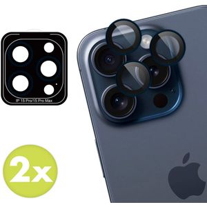imoshion 2 Pack Camera lens protector voor de Apple iPhone 15 Pro / 15 Pro Max - Blue Titanium