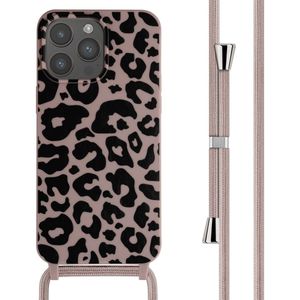 iMoshion Siliconen design hoesje met koord voor de iPhone 15 Pro Max - Animal Pink