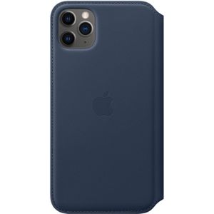 Leather Folio Bookcase voor Apple iPhone 11 Pro Max - Deep Sea Blue