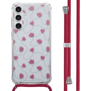 imoshion Design hoesje met koord voor de Samsung Galaxy A55 - Dusty Rose Connected Hearts