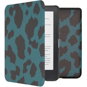 iMoshion Design Slim Hard Case Bookcase voor de Kobo Clara HD - Green Leopard