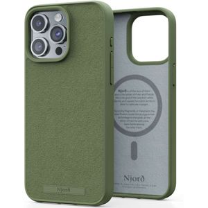 Njorð Collections Suède Comfort+ Case MagSafe voor de iPhone 15 Pro Max - Olive