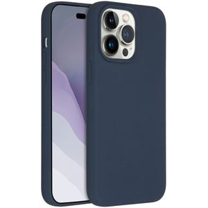 Accezz Liquid Silicone Backcover voor de iPhone 14 Pro Max - Donkerblauw