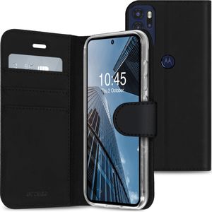 Accezz Wallet Softcase Bookcase voor de Motorola Moto G60s - Zwart