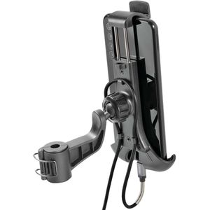Lampa Smart Scooter Flow - Telefoonhouder scooter - Spiegel en windscherm bevestiging - Zwart