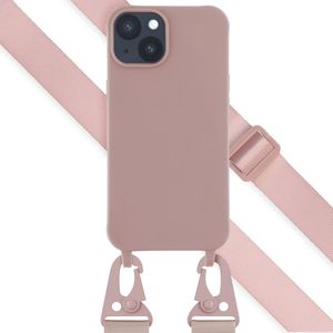 Selencia Siliconen hoesje met afneembaar koord voor de iPhone 14 - Sand Pink
