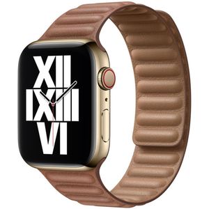 Leather Link voor de Apple Watch Series 1-9 / SE / Ultra (2) - 42/44/45/49 mm - Maat M/L - Saddle Brown