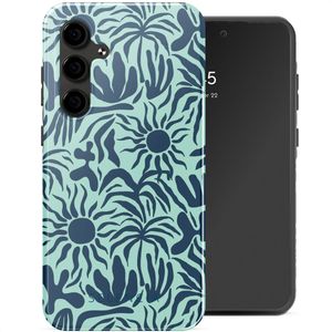 Selencia Vivid Tough Backcover voor de Samsung Galaxy S24 FE - Tropical Vibes Light Blue