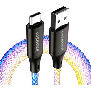iMoshion Snellaadkabel RGB - USB-A naar USB-C kabel - 2 meter