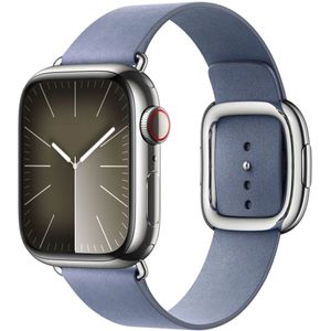 Modern Buckle FineWoven voor de Apple Watch Series 1-9 / SE - 38/40/41 mm - Maat L - Lavender Blue