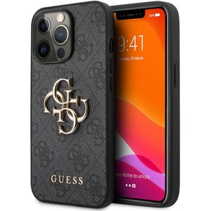 Guess 4G Metal Logo Backcover voor de iPhone 13 Pro - Grijs