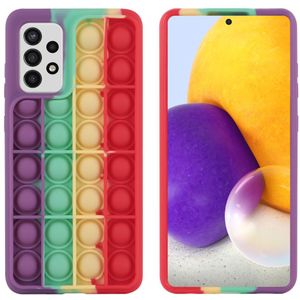 iMoshion Pop It Fidget Toy - Pop It hoesje voor de Samsung Galaxy A72 - Rainbow