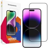 Accezz Gehard Glas Full Cover Screenprotector voor de iPhone 15 Pro Max