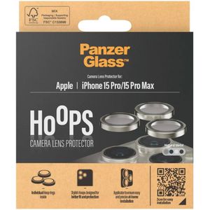 PanzerGlass Camera Protector Hoop Optic Rings voor de iPhone 15 Pro / 15 Pro Max - Natural Metal