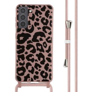 iMoshion Siliconen design hoesje met koord voor de Samsung Galaxy S21 - Animal Pink