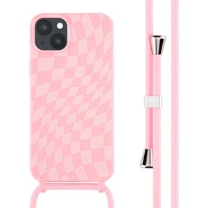 iMoshion Siliconen design hoesje met koord voor de iPhone 14 Plus - Retro Pink