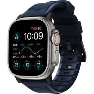 Nomad Rugged band FKM voor de Apple Watch Series 1-10 / SE / Ultra (2) - 42/44/45/46/49 mm - Zwart/Blauw