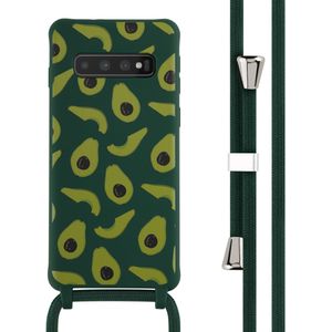 iMoshion Siliconen design hoesje met koord voor de Samsung Galaxy S10 - Avocado Green