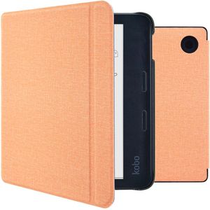 imoshion Canvas Sleepcover Bookcase met stand voor de Kobo Libra Colour / Tolino Vision Color - Peach