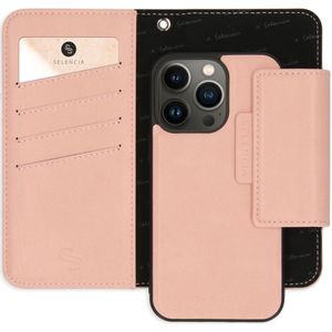 Selencia 2-in-1 Uitneembare Vegan Lederen Bookcase voor de iPhone 13 Pro - Roze