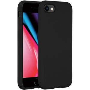 Accezz Liquid Silicone Backcover voor de Apple iPhone SE (2022 / 2020) / 8 / 7 - Zwart
