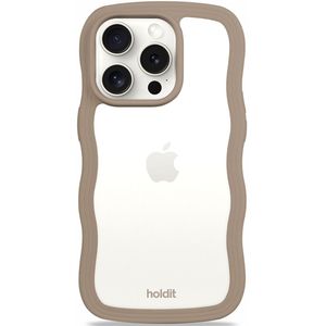 Holdit Wavy Case voor de  Apple iPhone 14 Pro Max - Mocha Brown / Transparent