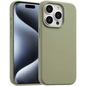 Accezz Liquid Silicone Backcover met MagSafe voor de Apple iPhone 15 Pro Max - Cooper Green