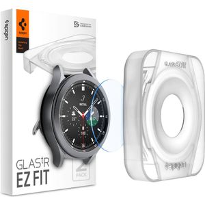 Spigen EZ FIT Glas.tR Screenprotector met applicator voor de Samsung Galaxy Watch 4 Classic - 42 mm - Transparant