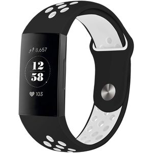iMoshion Siliconen sport bandje voor de Fitbit Charge 3  /  4 - Zwart / Wit