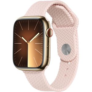 imoshion Siliconen geweven bandje voor de Apple Watch Series 1 t/m 10 / SE / Ultra (2) (44/45/46/49 mm) - Roze