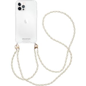 iMoshion Backcover met koord + armband - Parels voor de iPhone 12 (Pro) - Transparant