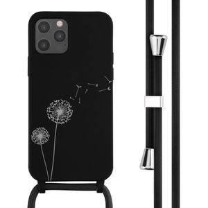 iMoshion Siliconen design hoesje met koord voor de iPhone 12 (Pro) - Dandelion Black