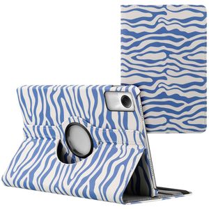 iMoshion 360° Draaibare Design Bookcase voor de Xiaomi Redmi Pad SE - White Blue Stripes