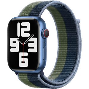 Sport Loop Band voor de Apple Watch Series 1-9 / SE - 38/40/41 mm - Abyss Blue/Moss Green