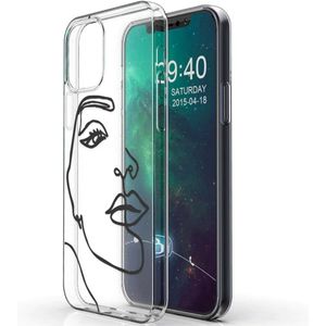 iMoshion Design hoesje voor de iPhone 12 Mini - Abstract Gezicht - Zwart