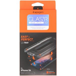 Spigen GLAStR Screenprotector + Applicator voor iPhone Xr