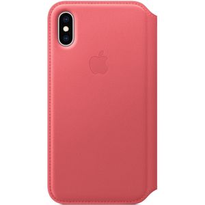 Apple Leather Folio Bookcase voor iPhone X / Xs - Peony Pink