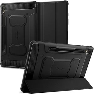 Spigen Rugged Armor Pro Bookcase voor de Samsung Galaxy Tab S9 - Zwart