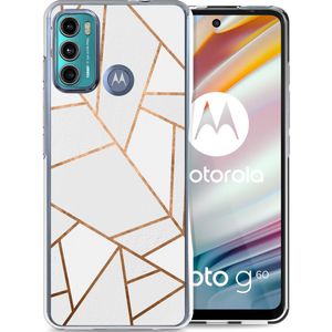 iMoshion Design hoesje voor de Motorola Moto G60 - Grafisch Koper / Wit
