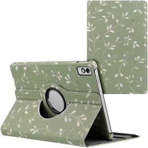 iMoshion 360° Draaibare Design Bookcase voor de Lenovo Tab M10 5G - Green Flowers
