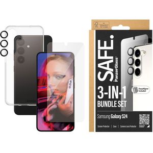 PanzerGlass Safe 3-in-1 pack - Hoesje + screenprotector + camera protector voor de Samsung Galaxy S24