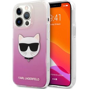 Karl Lagerfeld Hardcase Backcover Choupette voor de iPhone 13 Pro - Roze