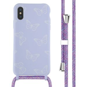 iMoshion Siliconen design hoesje met koord voor de iPhone X / Xs - Butterfly