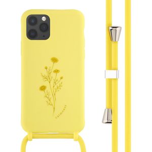 iMoshion Siliconen design hoesje met koord voor de iPhone 11 Pro - Flower Yellow